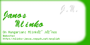 janos mlinko business card